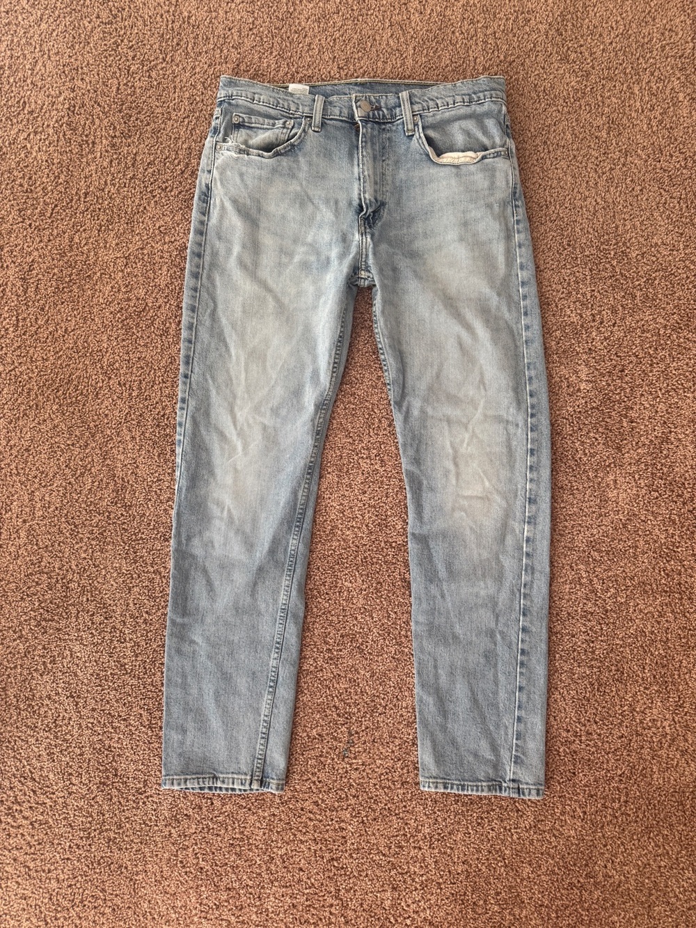 Levi's Men's 502 Light Blue Relaxed Jeans with Leather Patch